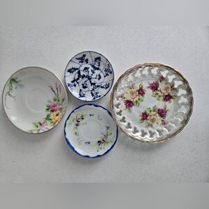 Saucer Lot Vtg Mixed Patterns